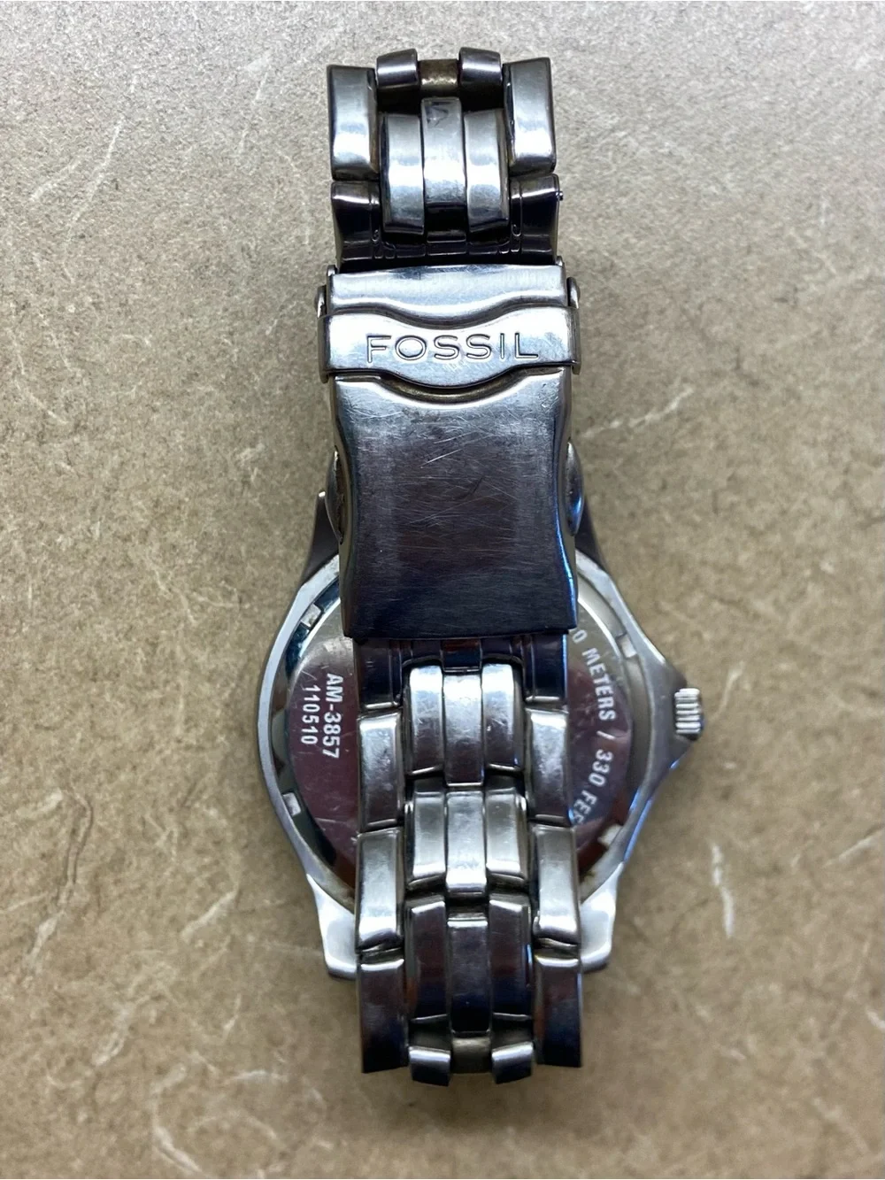 Fossil Men's Silver Stainless Steel Watch with White Dial